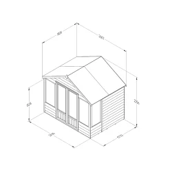 Forest Garden Oakley 8x6 Apex Overlap Solid Wood Summer House With Double Door -Garden Shop forest garden oakley 8x6 apex overlap solid wood summer house with double door5013053188583 01t bq