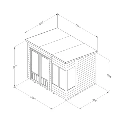 Forest Garden Oakley 8x6 Pent Overlap Solid Wood Summer House With Double Door (Base Included) 7 Forest Garden Oakley 8x6 Pent Overlap Solid Wood Summer House With Double Door (Base Included) -Garden Shop forest garden oakley 8x6 pent overlap solid wood summer house with double door base included 5013053188668 01t bq