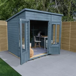 Forest Garden Oakley 8x6 Pent Overlap Solid Wood Summer House With Double Door (Base Included) 6 Forest Garden Oakley 8x6 Pent Overlap Solid Wood Summer House With Double Door (Base Included) -Garden Shop forest garden oakley 8x6 pent overlap solid wood summer house with double door base included 5013053188668 02i bq