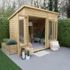 Forest Garden Oakley 8x6 Pent Overlap Solid Wood Summer House With Double Door