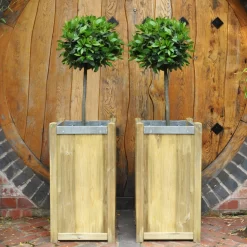 Forest Garden Slender Wooden Rectangular Planter, Pack Of 2 -Garden Shop forest garden slender wooden rectangular planter pack of 25013053153888 06i bq