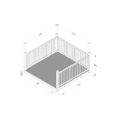 Forest Garden Softwood Decking Kit, X3 Balustrade (L) 1.31m X (W) 2.46m -Garden Shop forest garden softwood decking kit x3 balustrade l 1 31m x w 2 46m5013053192337 01t
