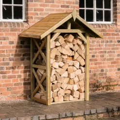 Forest Garden Timber 5x4 Ft Apex Wall Log Store