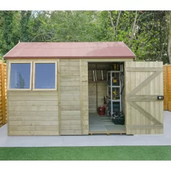 Forest Garden Timberdale 10x6 Ft Reverse Apex Tongue & Groove Wooden Shed With Floor (Base Included)