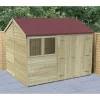 Forest Garden Timberdale 10x8 Ft Reverse Apex Tongue & Groove Wooden 2 Door Shed With Floor