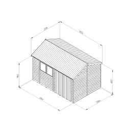 Forest Garden Timberdale 12x8 Ft Reverse Apex Tongue & Groove Solid Wood Shed With Floor (Base Included) -Garden Shop forest garden timberdale 12x8 ft reverse apex tongue groove solid wood shed with floor base included 5013053189238 01t bq