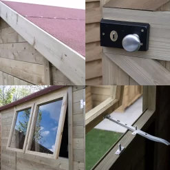 Forest Garden Timberdale 6x4 Ft Apex Tongue & Groove Wooden Shed With Floor (Base Included) -Garden Shop forest garden timberdale 6x4 ft apex tongue groove wooden shed with floor base included 5013053188910 37c bq