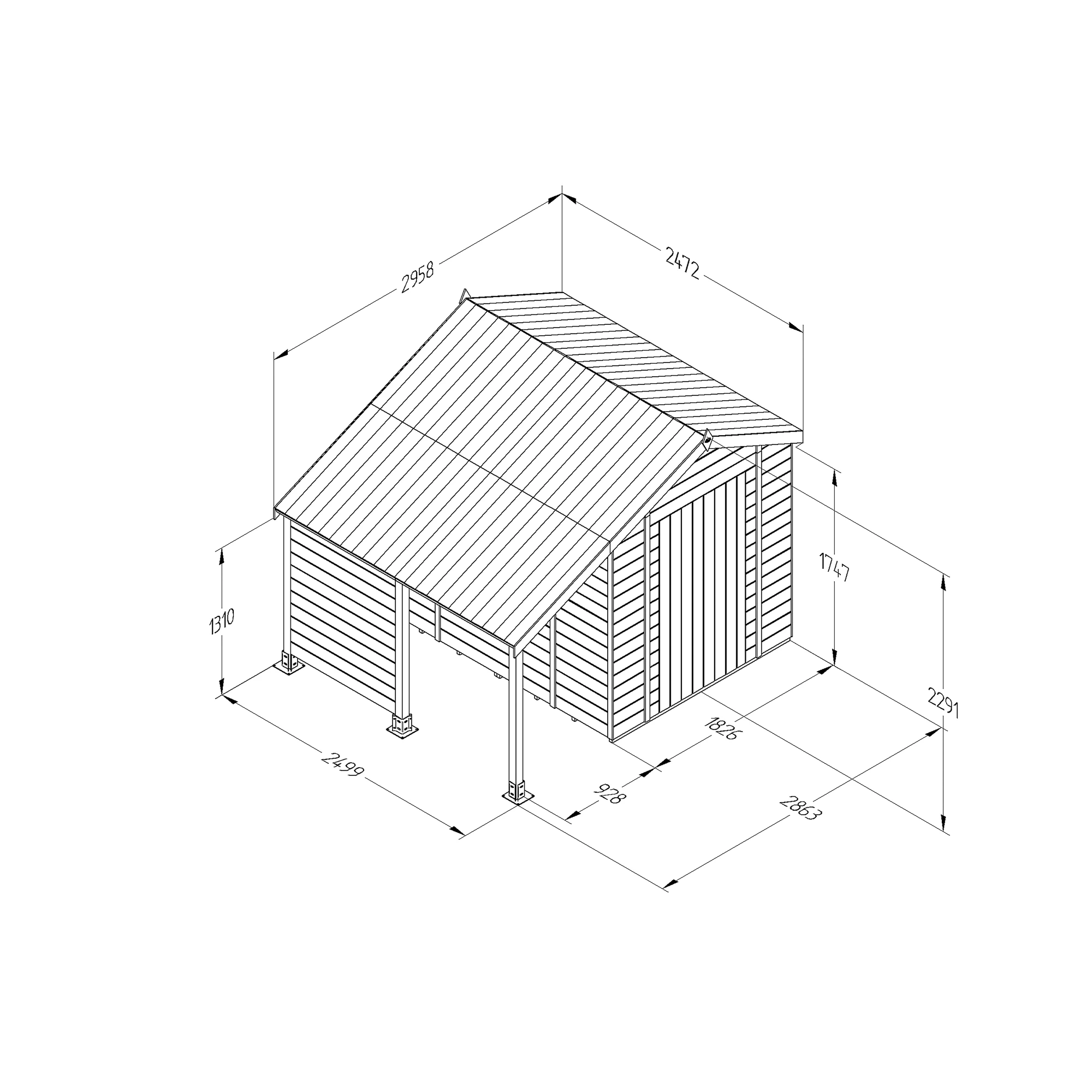 Forest Garden Timberdale Log Store 8x6 Ft Apex Tongue & Groove Wooden Shed With Floor 2 Forest Garden Timberdale Log Store 8x6 Ft Apex Tongue & Groove Wooden Shed With Floor - Image 2
