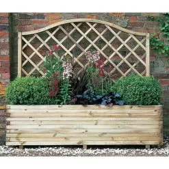 Forest Garden Venice Natural Timber Wooden Rectangular Planter -Garden Shop forest garden venice natural timber wooden rectangular planter5013053181157 03i bq