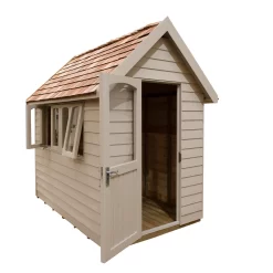Forest Retreat 8x5 Apex Pressure Treated Overlap Cream Shed With Floor - Assembly Service Included -Garden Shop forest retreat 8x5 apex pressure treated overlap cream shed with floor assembly service included5013053176535 02c bq