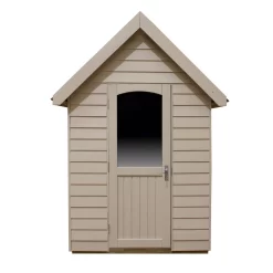 Forest Retreat 8x5 Apex Pressure Treated Overlap Cream Shed With Floor - Assembly Service Included -Garden Shop forest retreat 8x5 apex pressure treated overlap cream shed with floor assembly service included5013053176535 03c bq
