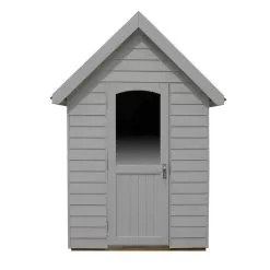 Forest Retreat 8x5 Apex Pressure Treated Overlap Grey Shed With Floor - Assembly Service Included -Garden Shop forest retreat 8x5 apex pressure treated overlap grey shed with floor assembly service included5013053176511 03c bq