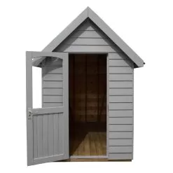 Forest Retreat 8x5 Apex Pressure Treated Overlap Grey Shed With Floor - Assembly Service Included -Garden Shop forest retreat 8x5 apex pressure treated overlap grey shed with floor assembly service included5013053176511 04c bq