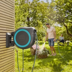 Gardena Rollup XL Wall-mounted Auto Hose Pipe Set (L)35m -Garden Shop gardena rollup xl wall mounted auto hose pipe set l 35m4078500052061 02i bq