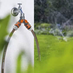 Gardena Round 2-way Hose Pipe Connector 13mm -Garden Shop gardena round 2 way hose pipe connector 13mm4066407004184 01i bq