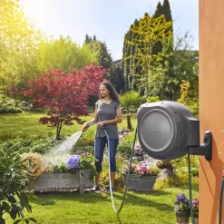 Gardena Wall-mounted Hose Reel (L)30m -Garden Shop gardena wall mounted hose reel l 30m4066407001770 02i bq