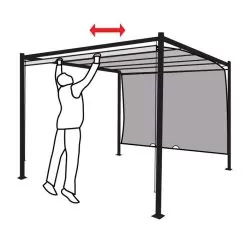 Grey Garden Panalsol With Slider Roof - 3m X 3m -Garden Shop gazebo slide roof 2