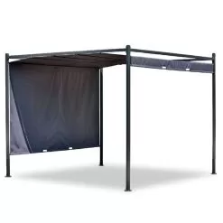 Grey Garden Panalsol With Slider Roof - 3m X 3m -Garden Shop gazebo slide roof 3