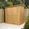 GoodHome Clapperton 6x4ft Pent Dip Treated Shiplap Shed With Floor