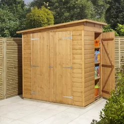 GoodHome Clapperton 6x4ft Pent Dip Treated Shiplap Shed With Floor -Garden Shop goodhome clapperton 6x4ft pent dip treated shiplap shed with floor5059340270135 06i