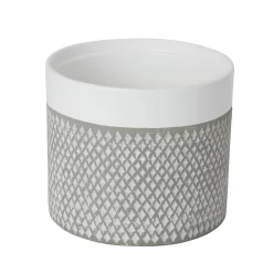 GoodHome Griffin Clay Diamond Circular Plant Pot (Dia)19.2cm