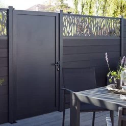 GoodHome Neva Aluminium Gate, (H)1.72m (W)0.93m -Garden Shop goodhome neva aluminium gate h 1 72m w 0 93m3663602943068 02bq