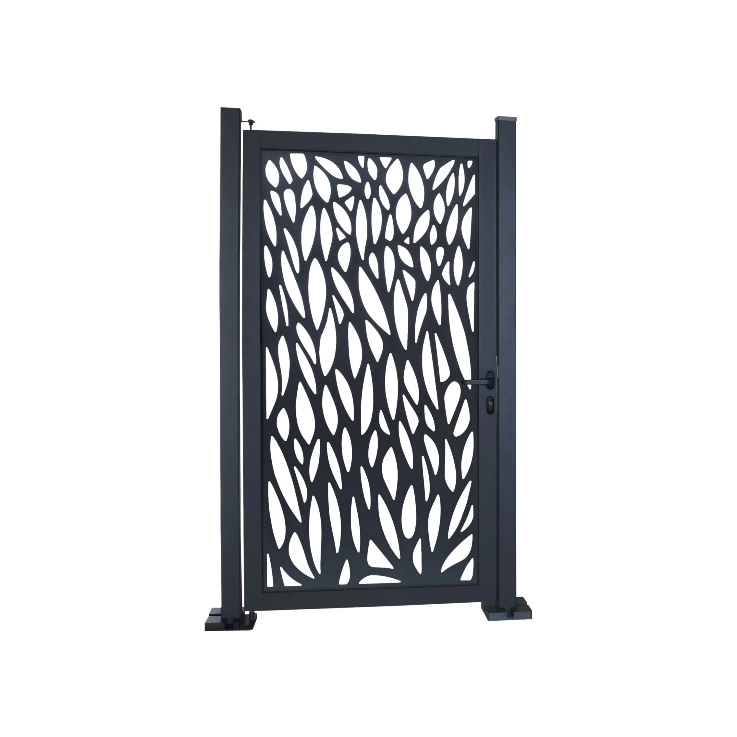 GoodHome Neva Aluminium Leaf Gate, (H)1.7m (W)0.93m 1 GoodHome Neva Aluminium Leaf Gate, (H)1.7m (W)0.93m