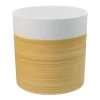 GoodHome Penan White Wood Effect Cement Circular Plant Pot (Dia)38cm