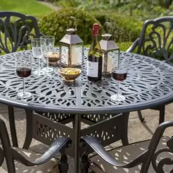 Hartman Amalfi 4 Seater Round Garden Furniture Set With Parasol - Bronze -Garden Shop hartman amalfi 4 seater round garden furniture set with parasol bronze 4