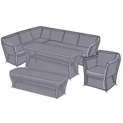 Hartman Dubai 9 Seater Rectangular Corner Lounge Set Protective Cover Set