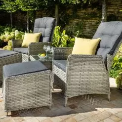 Hartman Heritage 2 Seater Reclining Companion Set - Ash/Slate -Garden Shop hartman heritage 2 seater reclining companion set ashslate 1