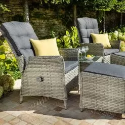 Hartman Heritage 2 Seater Reclining Companion Set - Ash/Slate -Garden Shop hartman heritage 2 seater reclining companion set ashslate 2