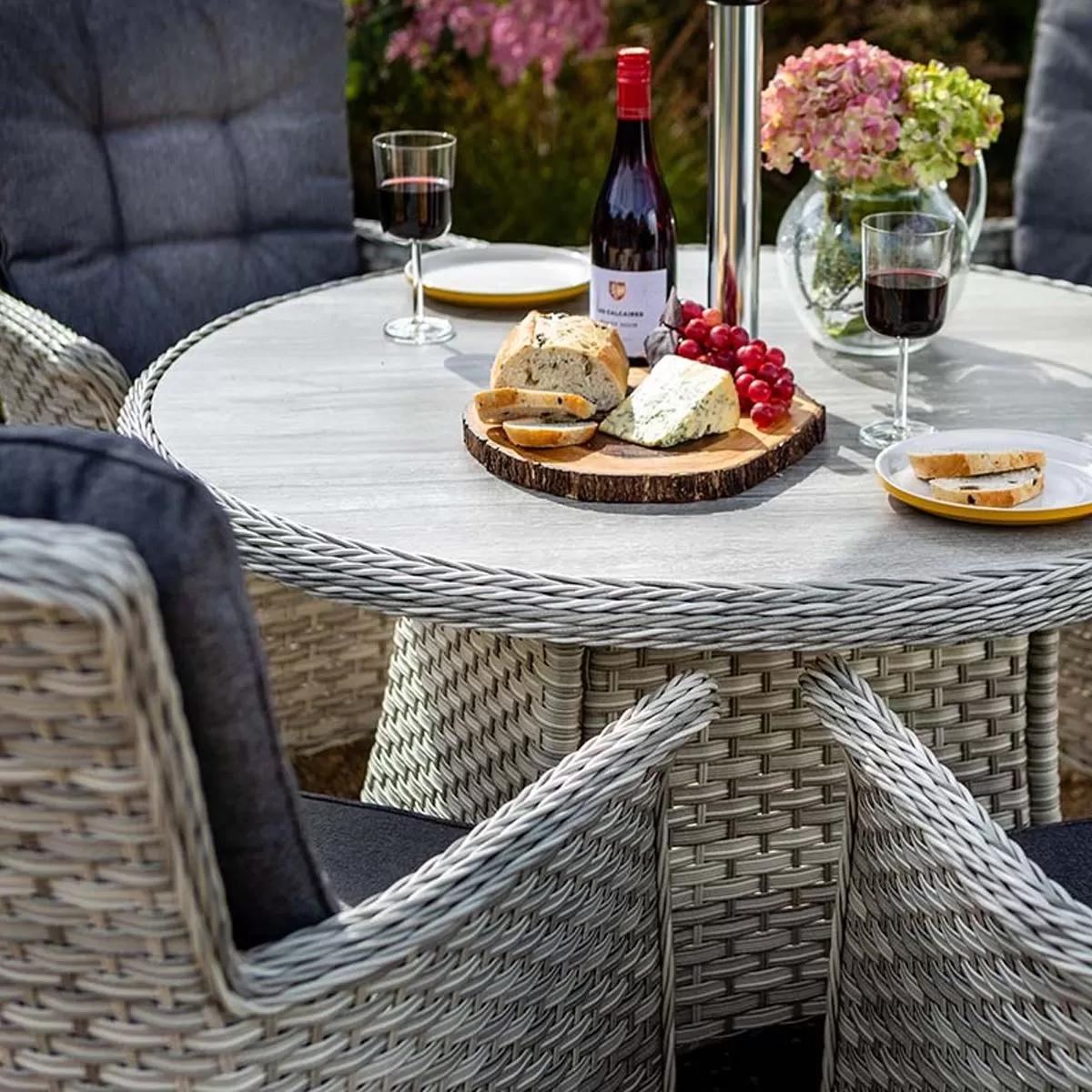 Hartman Heritage 4 Seater Round Dining Set With Parasol - Ash/Slate 3 Hartman Heritage 4 Seater Round Dining Set With Parasol - Ash/Slate - Image 3