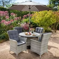 Hartman Heritage 4 Seater Round Dining Set With Parasol - Ash/Slate 17 Hartman Heritage 4 Seater Round Dining Set With Parasol - Ash/Slate -Garden Shop hartman heritage 4 seater round 3