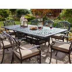 Hartman Amalfi 8 Seater Rectangular Garden Furniture Set With Parasol - Bronze -Garden Shop hartman amalfi 8 seater rectangular dining set 4