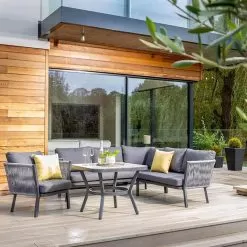 Hartman Dubai 5 Seater Square Corner Dining Set – Xerix/Slate -Garden Shop hartman dubai 5 seater square corner dining set xerixslate 5 1