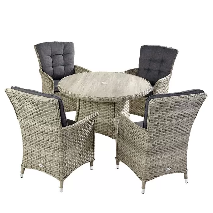 Hartman Heritage 4 Seater Round Dining Set With Parasol - Ash/Slate 4 Hartman Heritage 4 Seater Round Dining Set With Parasol - Ash/Slate - Image 4