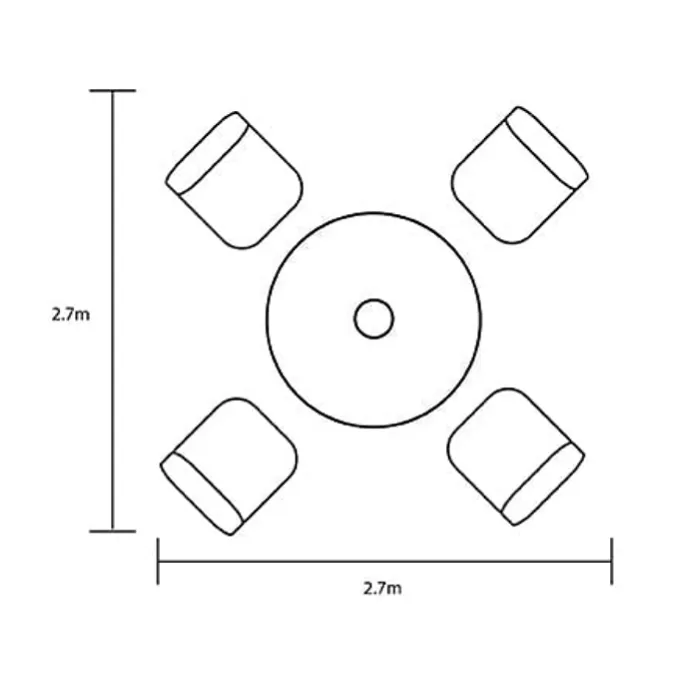 Hartman Heritage 4 Seater Round Dining Set With Parasol - Ash/Slate 5 Hartman Heritage 4 Seater Round Dining Set With Parasol - Ash/Slate - Image 5