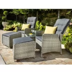Hartman Heritage 2 Seater Reclining Companion Set - Ash/Slate -Garden Shop heritage grey companion 5