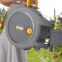 Hozelock Auto-reel Wall-mounted Hose Reel & Hose (L)30m -Garden Shop hozelock auto reel wall mounted hose reel hose l 30m5010646059565 02i bq
