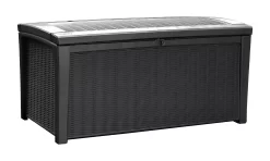 Keter Borneo Rattan Effect Plastic Garden Storage Box -Garden Shop keter borneo rattan effect plastic garden storage box7290103669065 01c bq