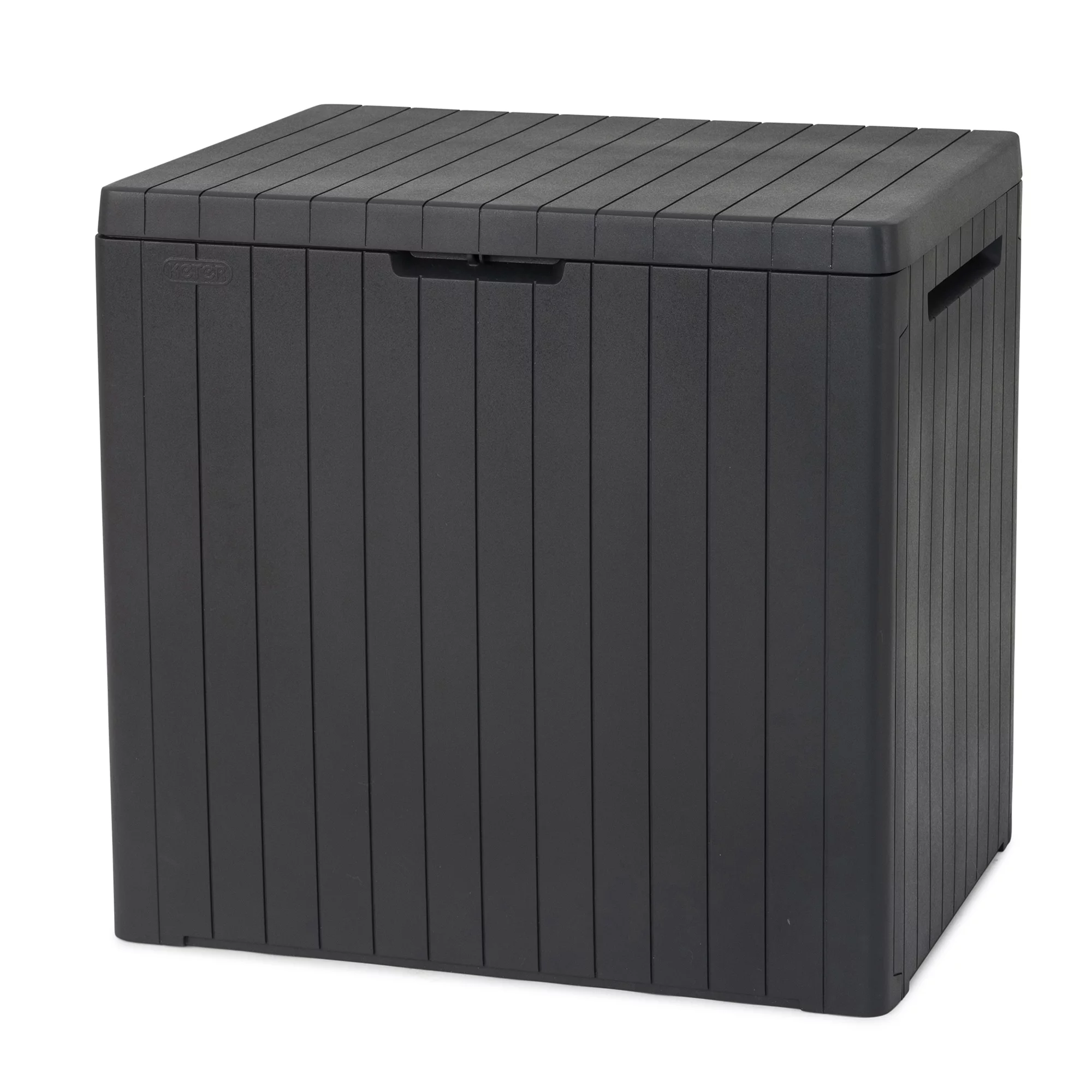 Keter City Box Graphite Wood Effect Flat Garden Storage 113L 1 Keter City Box Graphite Wood Effect Flat Garden Storage 113L