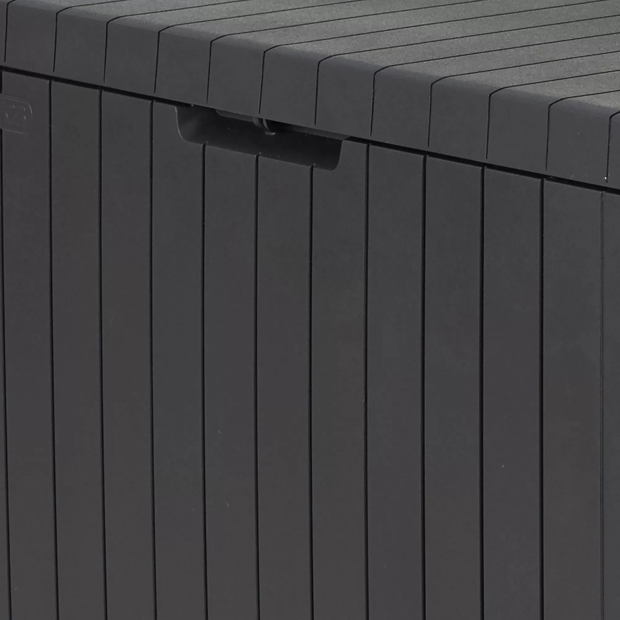 Keter City Box Graphite Wood Effect Flat Garden Storage 113L 2 Keter City Box Graphite Wood Effect Flat Garden Storage 113L - Image 2