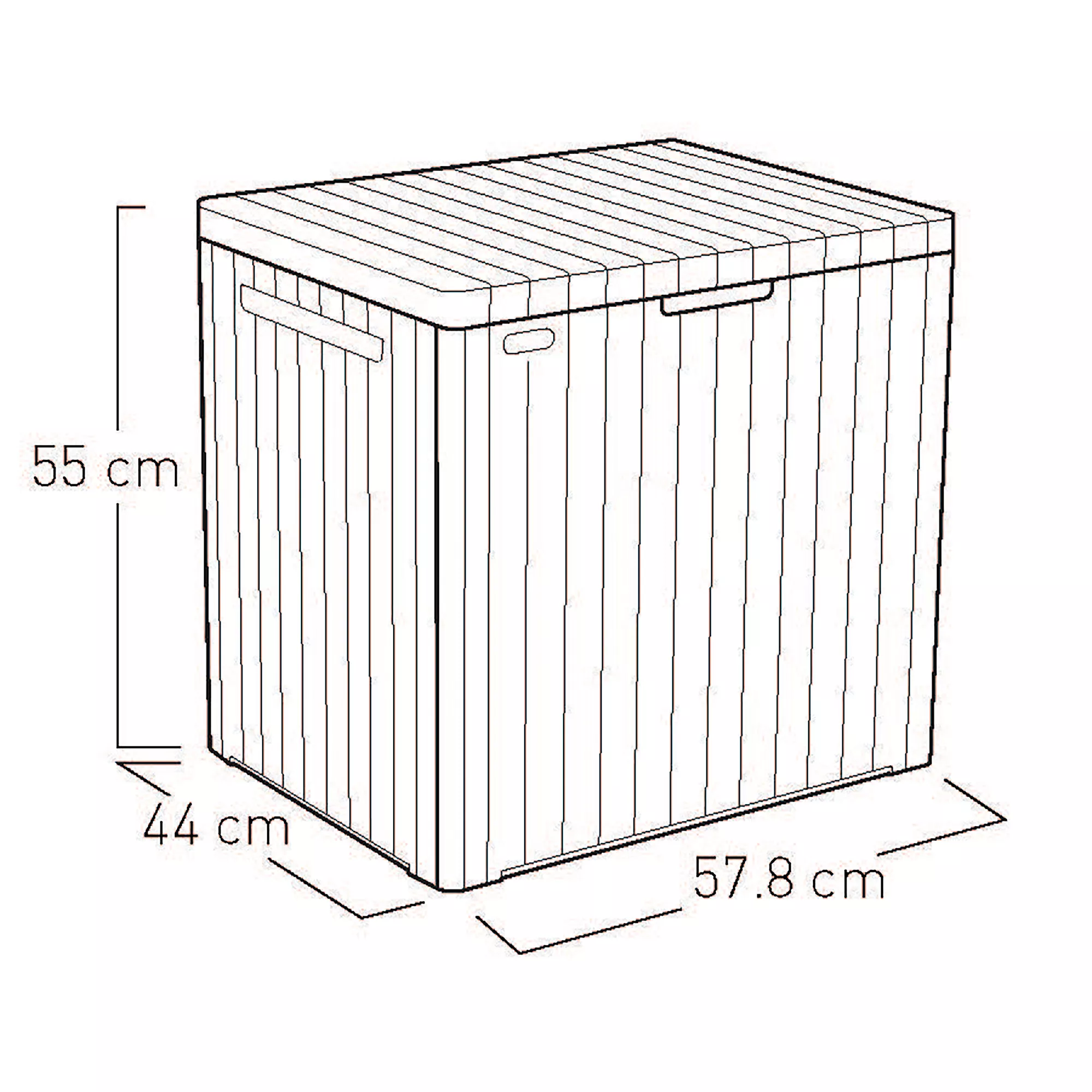 Keter City Box Graphite Wood Effect Flat Garden Storage 113L 3 Keter City Box Graphite Wood Effect Flat Garden Storage 113L - Image 3