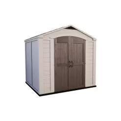 Keter Factor 8x8 Apex Beige Plastic Shed With Floor -Garden Shop keter factor 8x8 apex beige plastic shed with floor7290103664954 03c