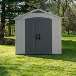 Keter Factor 8x8 Apex Beige Plastic Shed With Floor