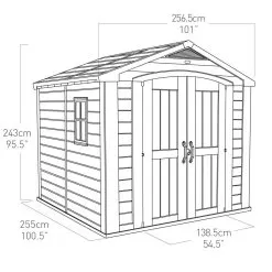 Keter Factor 8x8 Apex Beige Plastic Shed With Floor -Garden Shop keter factor 8x8 apex beige plastic shed with floor7290103664954 18bq