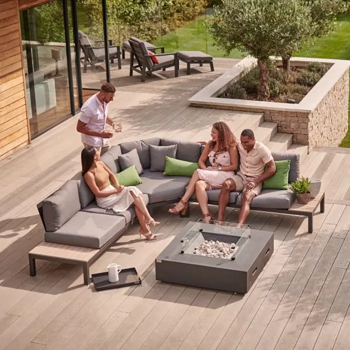 Kettler Elba Grande 5 Seater Low Corner Lounge Set With Fire Pit 2 Kettler Elba Grande 5 Seater Low Corner Lounge Set With Fire Pit - Image 2