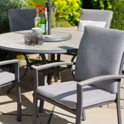LG Outdoor Turin 6 Seater Round Dining Set With Parasol -Garden Shop lg outdoor turin 6 seater round dining set with parasol 4