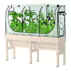 VegTrug Wall Hugger Greenhouse Frame & Multi-Cover Set- Medium -Garden Shop med wh greenhouse frame multicover 1